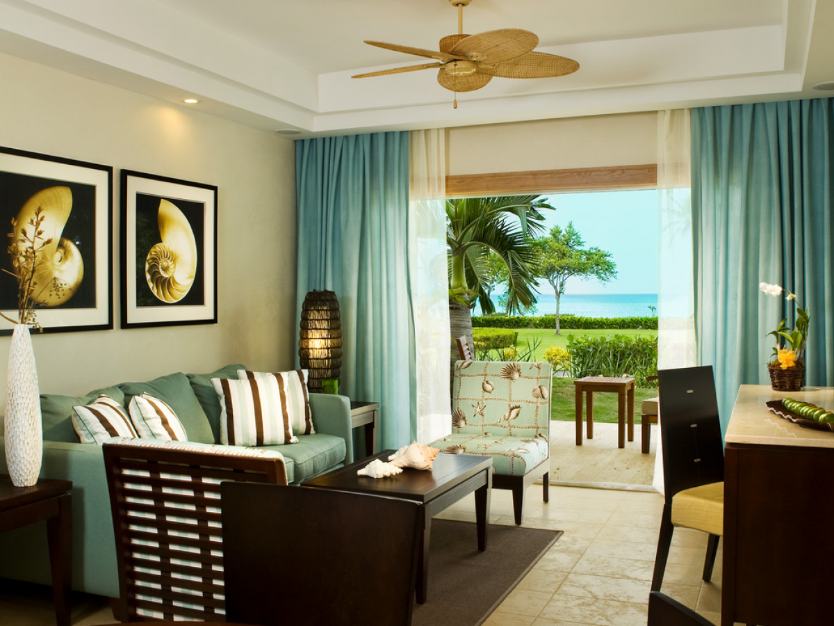 Hilton La Romana Family Resort Premium Master Suite One King Bed Living Area jpg