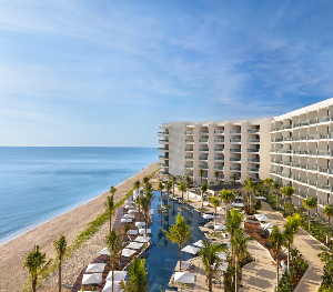 hilton cancun beach aerial pool view